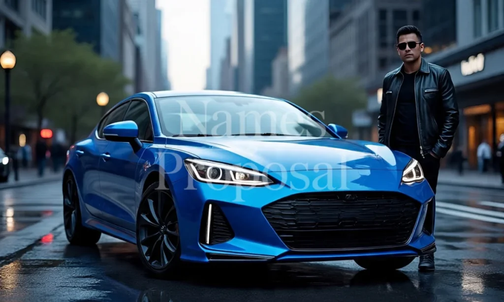 Blue Car Names in a Table